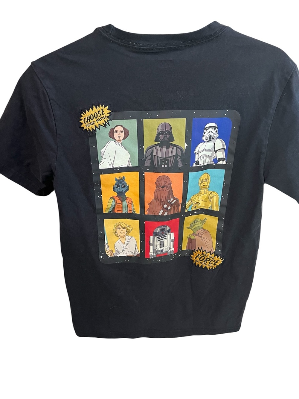 Star Wars Black Nine Box Grid Patches T Shirt Size XS